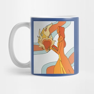 Flames Burning Heart On Fire Mug